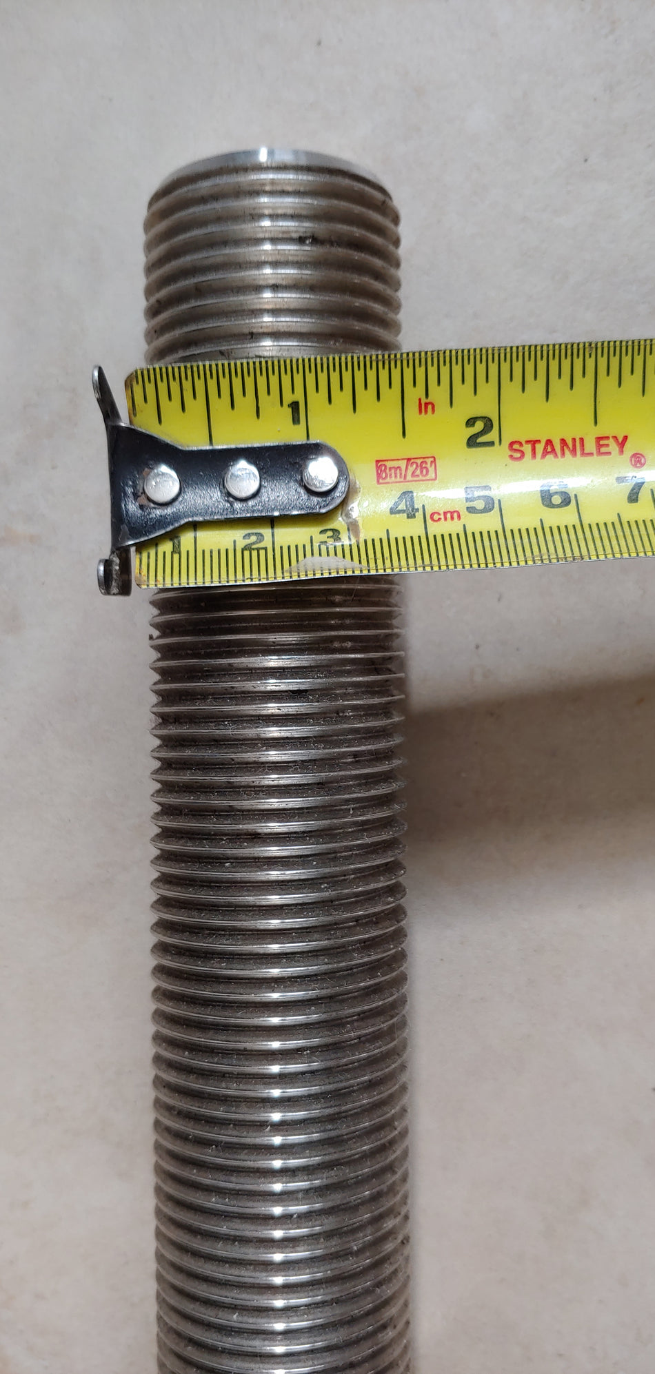 1-1/2” Dia x 9" Stainless Steel studs and nuts
