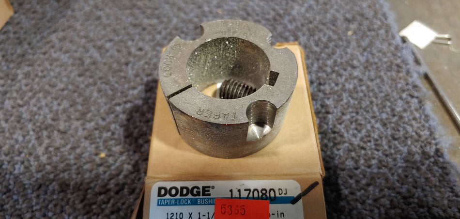 Dodge 117080 Taper-Lock Bushing - 1210 Series, 1.1250 in Bore, Finished with Keyway, 1/4 x 1/8 in Keyway, Sintered Steel