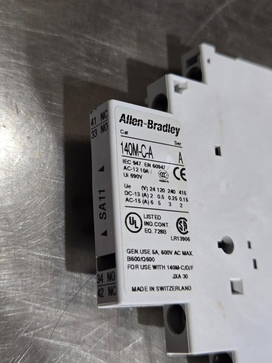 Allen Bradley 140M-C-A Auxiliary Contactor 10A, Series A
