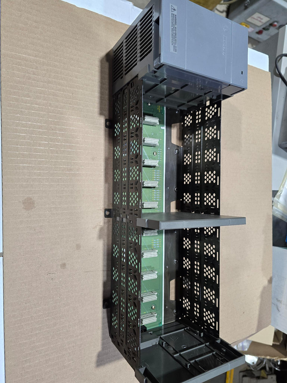 Allen Bradley SLC 500 10- SLOT RACK 1746-A10 Ser B WITH 1746-P2 POWER SUPPLY SER:C (USED)