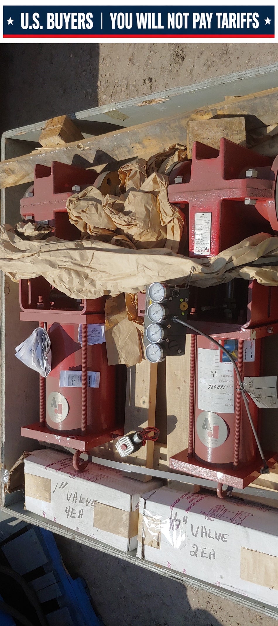 Red valves New In Crate, Sizes 1" & 3", Series 5200