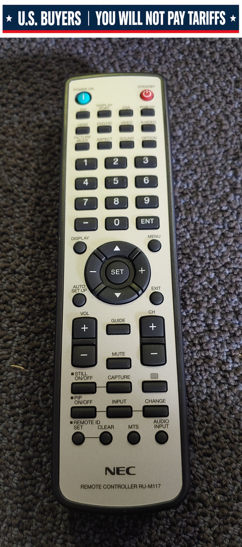 NEC RU-M117 Remote Control (New)