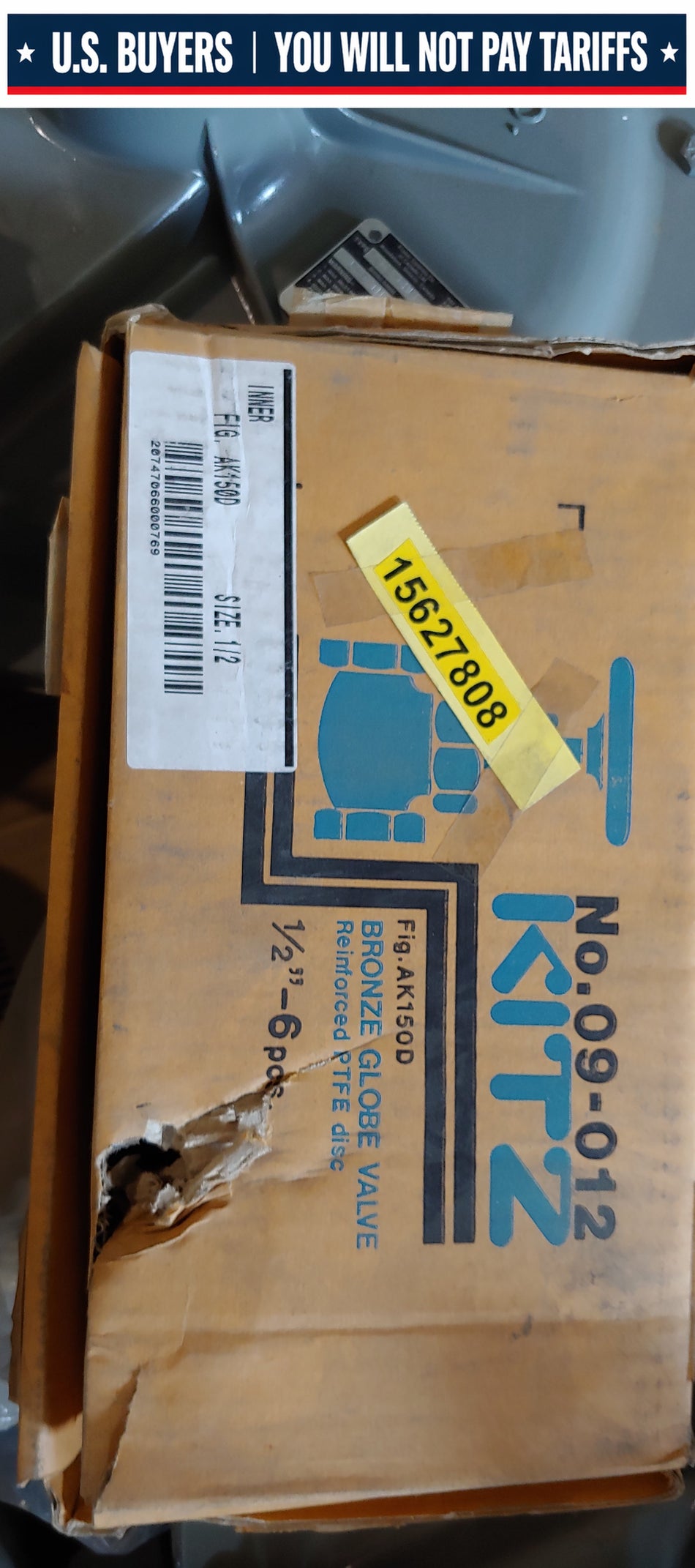 Kitz 1/2" Bronze Globe Valve, Inner AK150D