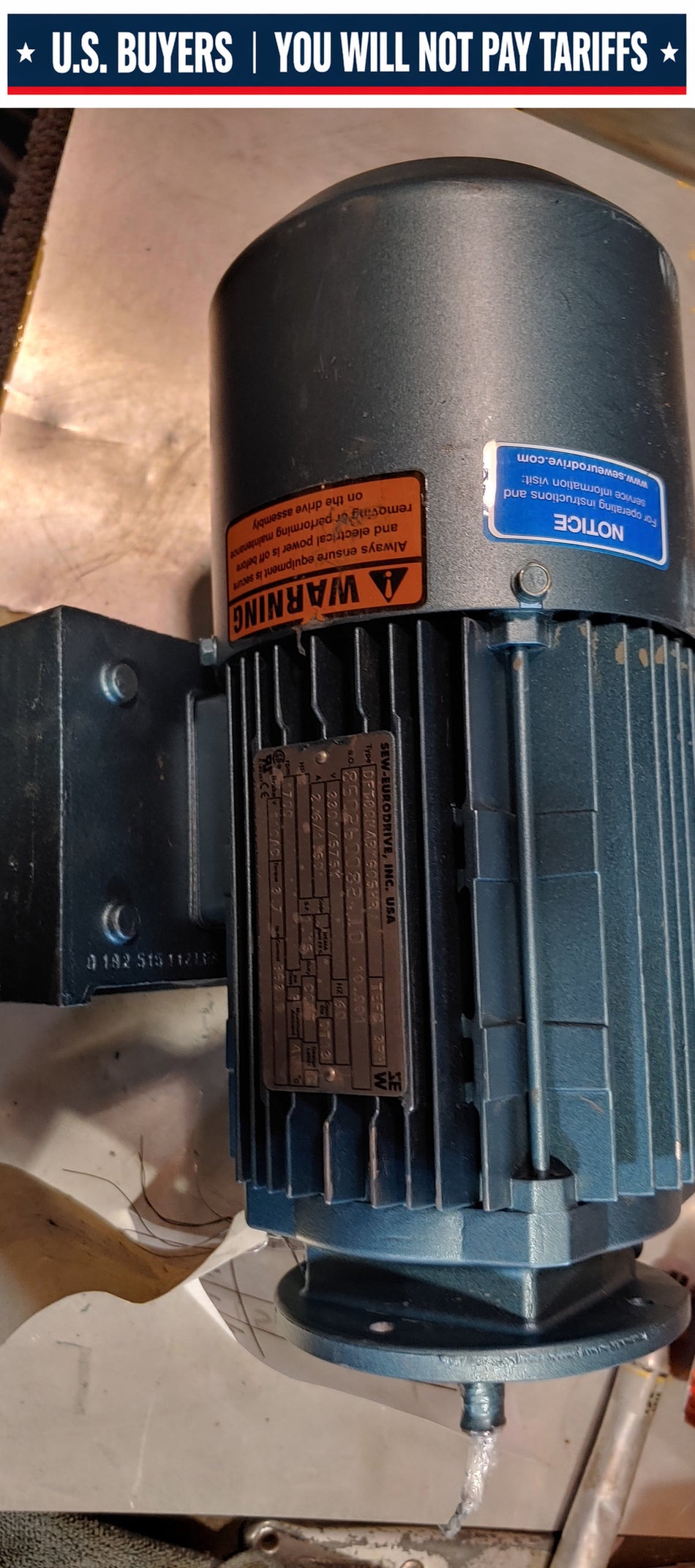 SEW Eurodrive 1Hp 330/575Y 1700rpm TEFC Brake 110AC