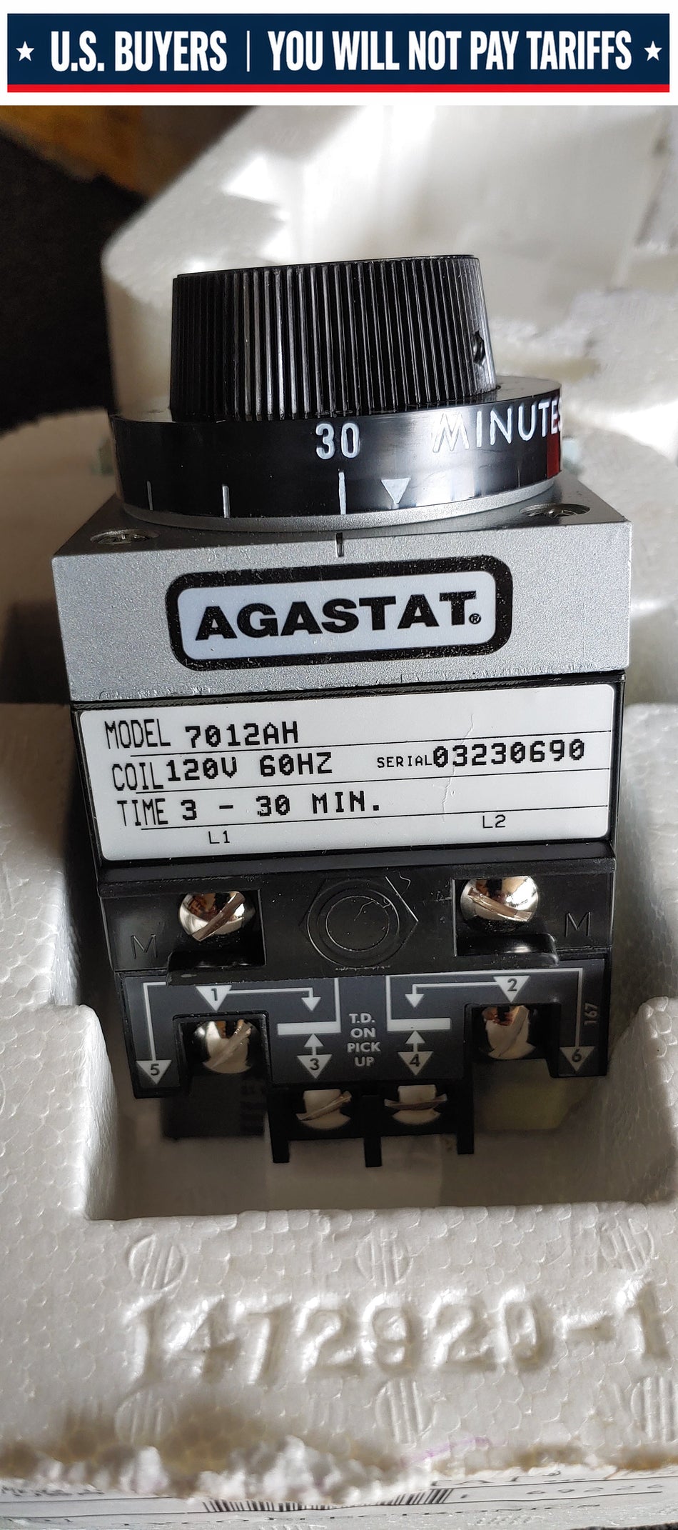 Agastat 7012AH 3-30Min Timing Relay