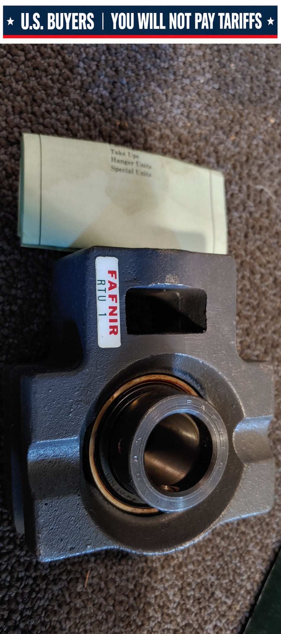 Timken (Fafnir) RTU1 Take-Up Ball Bearing Unit - Side Mount, 1.0000 in Bore, Cast Iron Housing, Eccentric Collar, 0.5313 in Slot