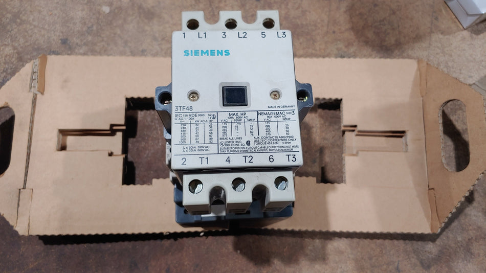 Siemens 3TF4822-0AK6 Size 3 Contactor 110v coil