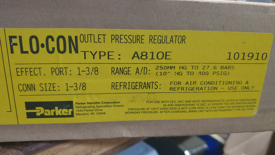 Parker A810E-1 3/8 X1 3/8 Outlet Pressure Regulator FLOCON 101910