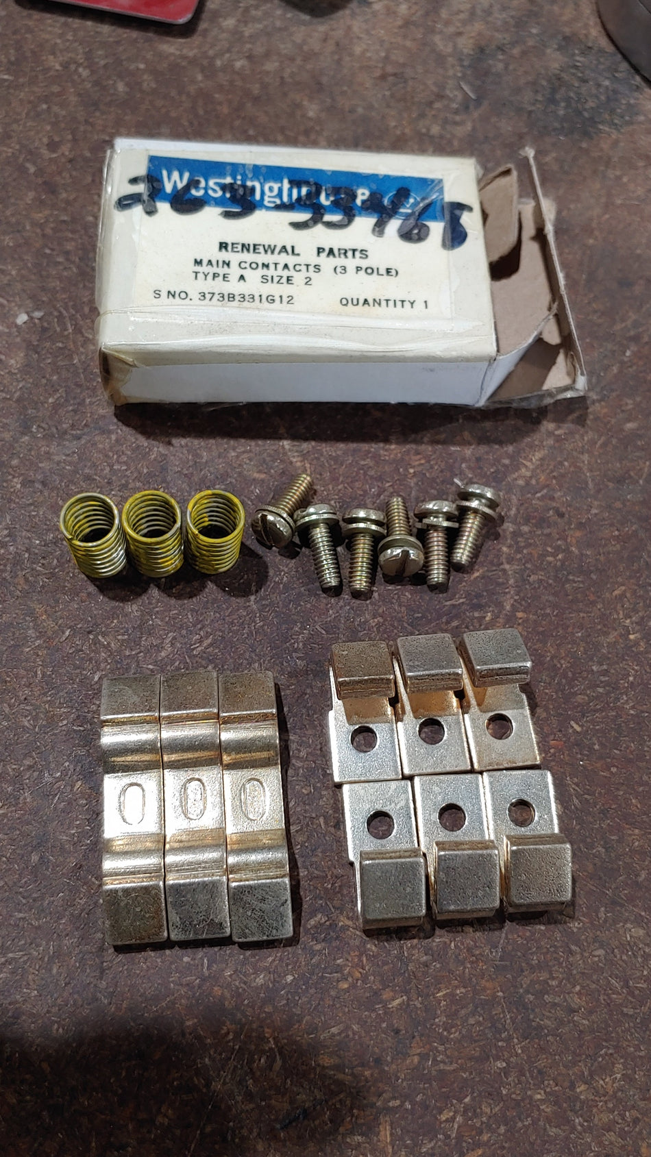 WESTINGHOUSE 373B331G12 MAIN CONTACT KIT 3 POLE TYPE: A SIZE: 2