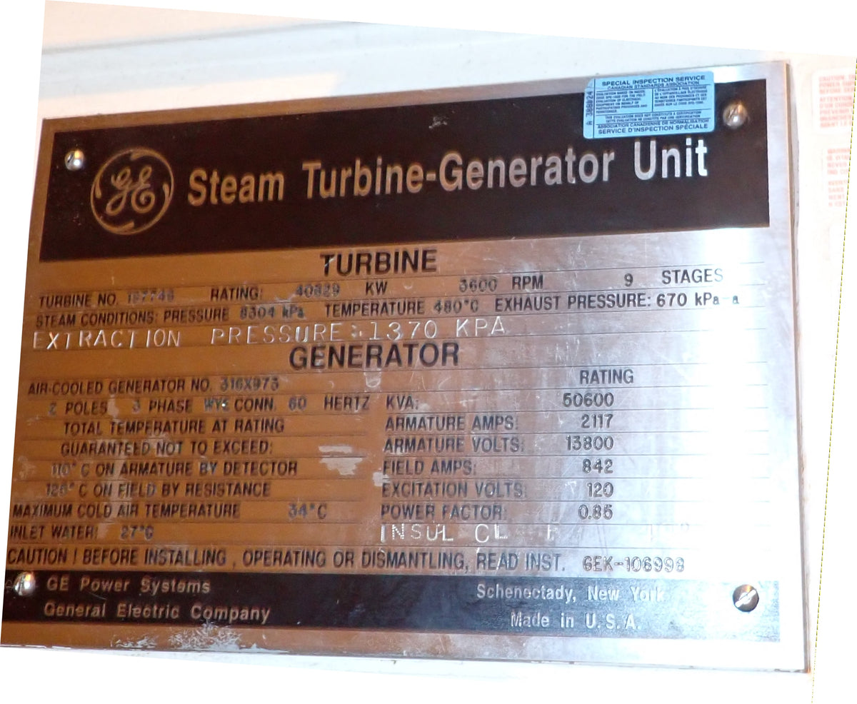 GE Steam Turbine-Generator Unit