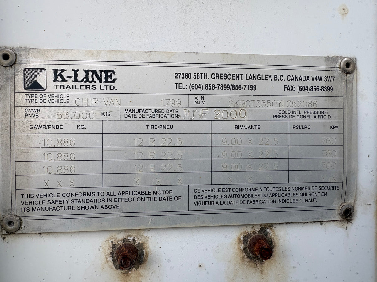 K-line Walking Floor Chip Trailer T-003