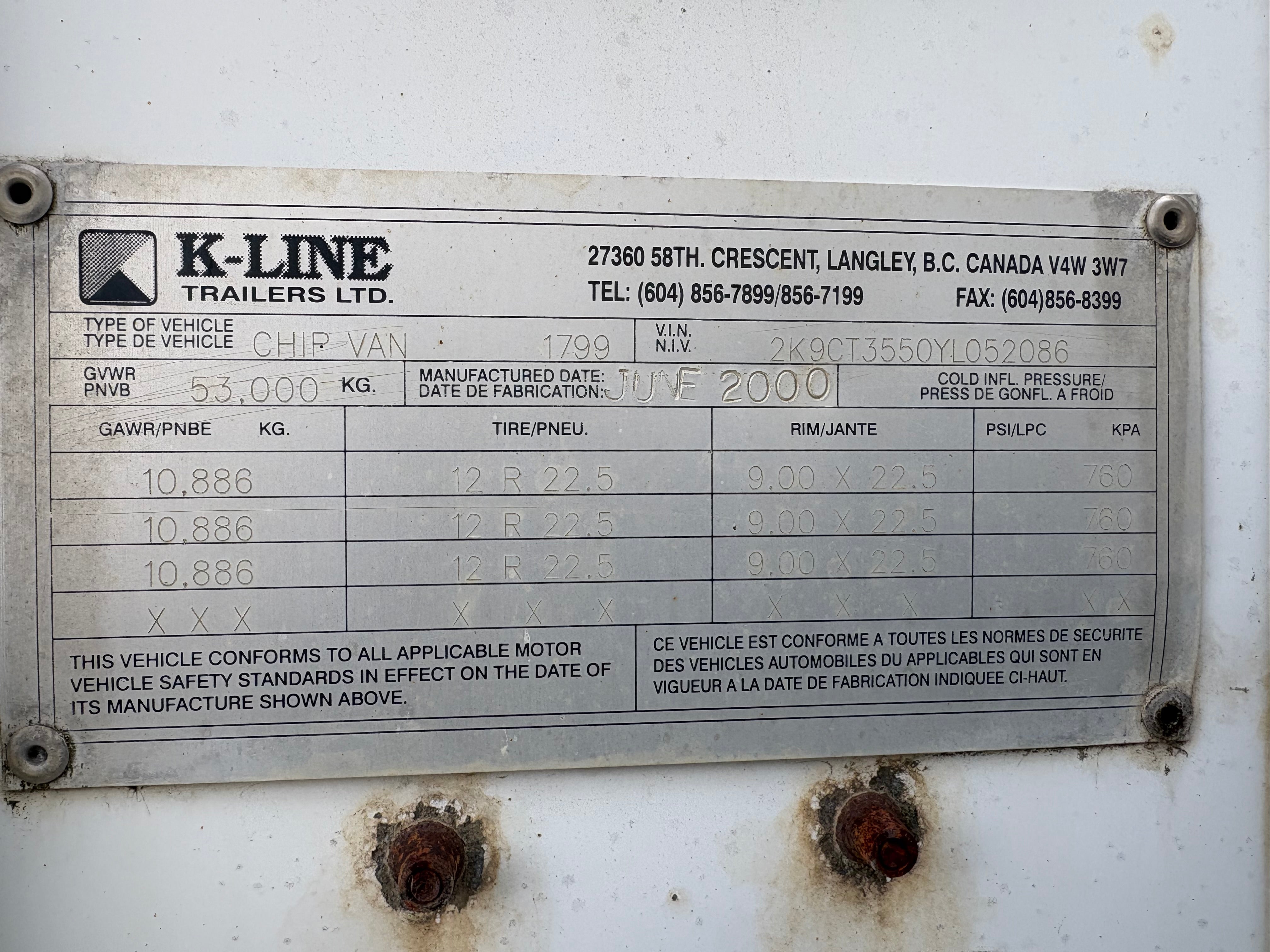 K-line Walking Floor Chip Trailer T-003