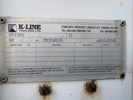 K-line Walking Floor Chip Trailer T-003