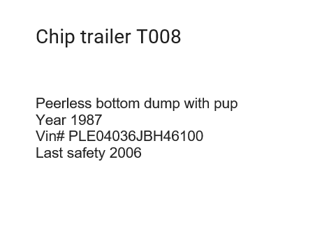 Peerless Bottom Dump Chip Trailer with Pup