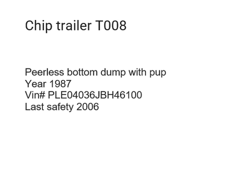 Peerless Bottom Dump Chip Trailer with Pup