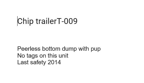 Peerless Bottom Dump Chip Trailer