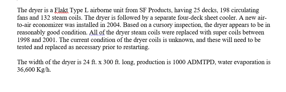 Flakt Type L Airborne Pulp Dryer
