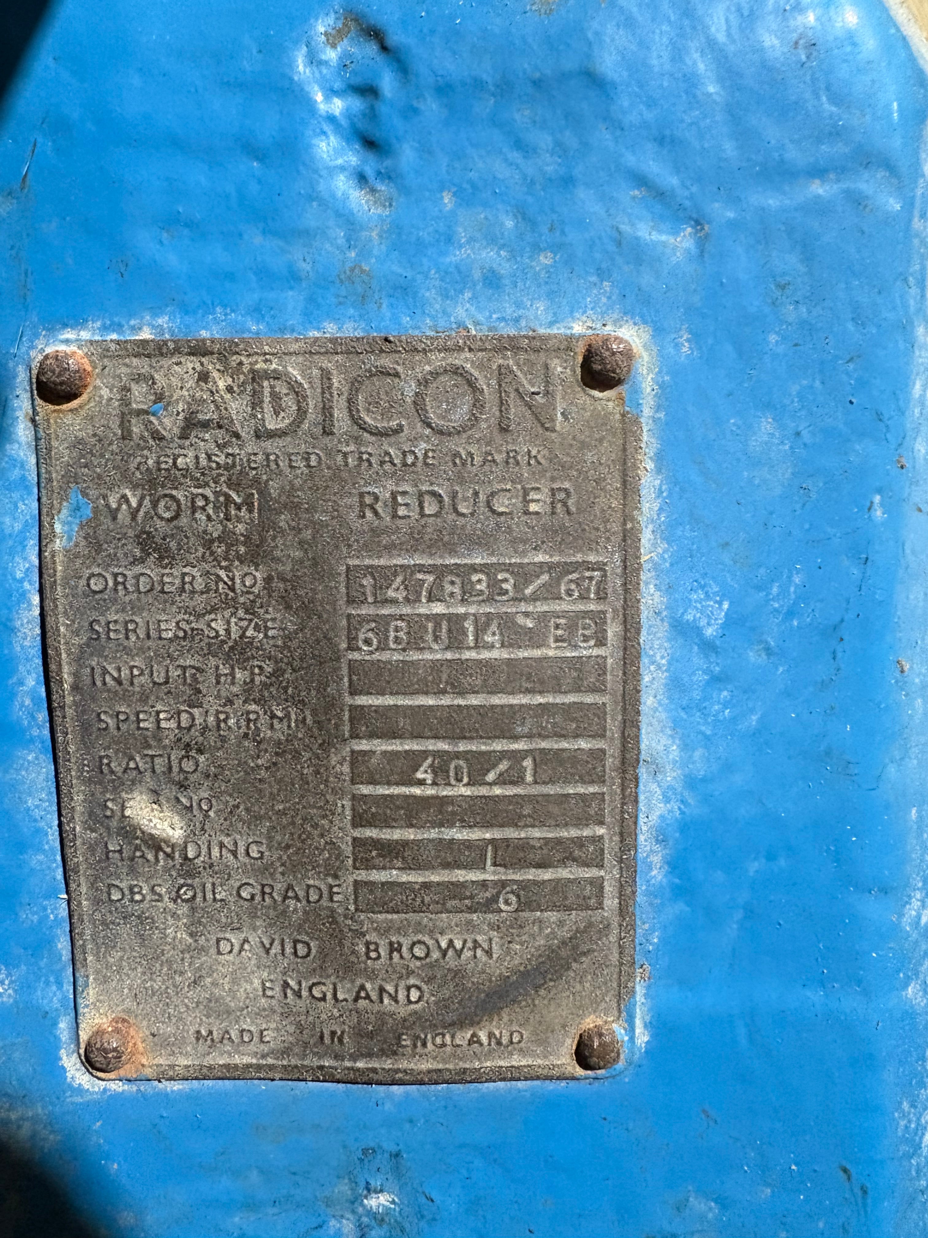 Radicon Worm Gear Reducer