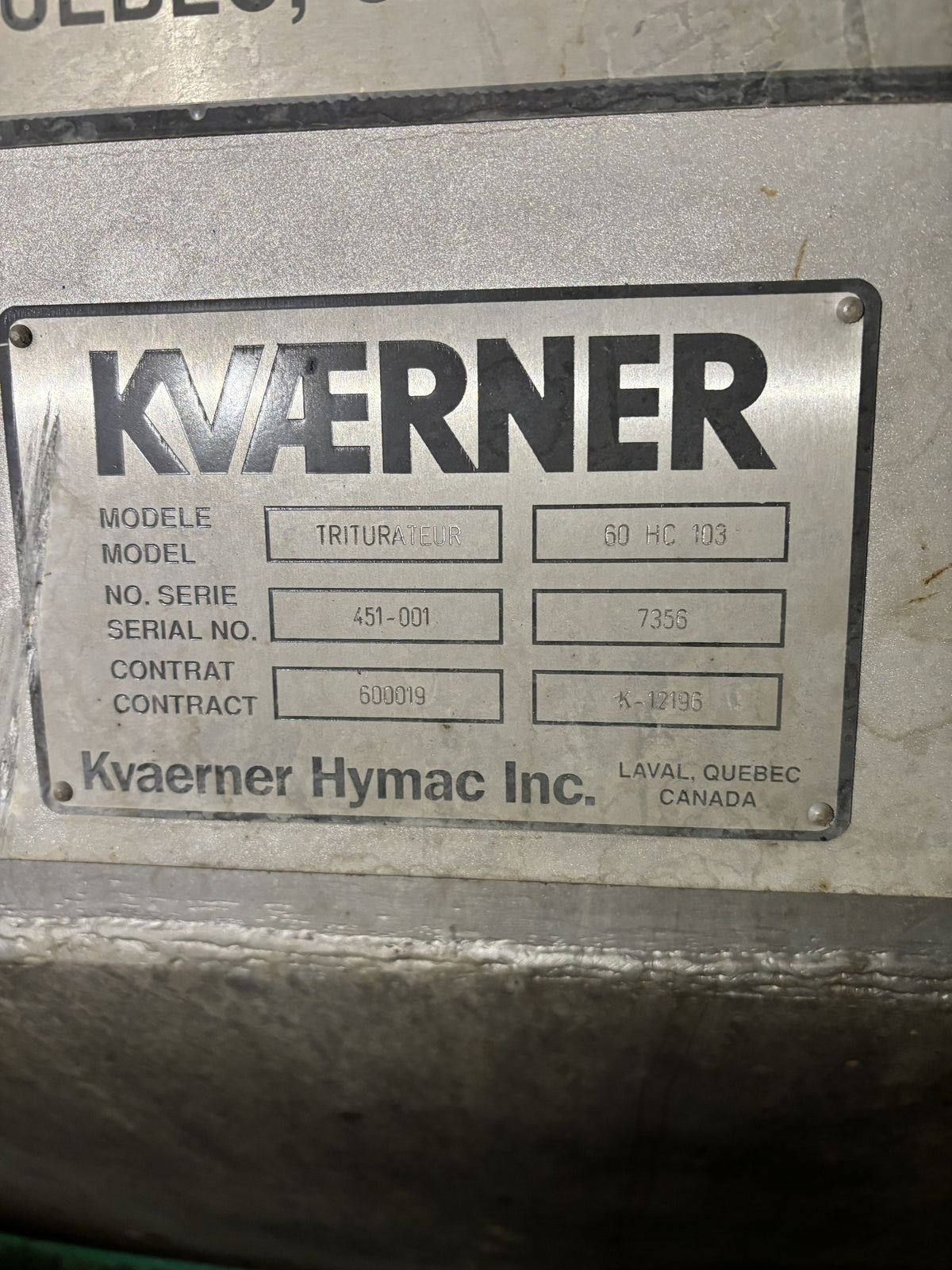 1200 HP Kvaerner Hymac High Consistency Pulper