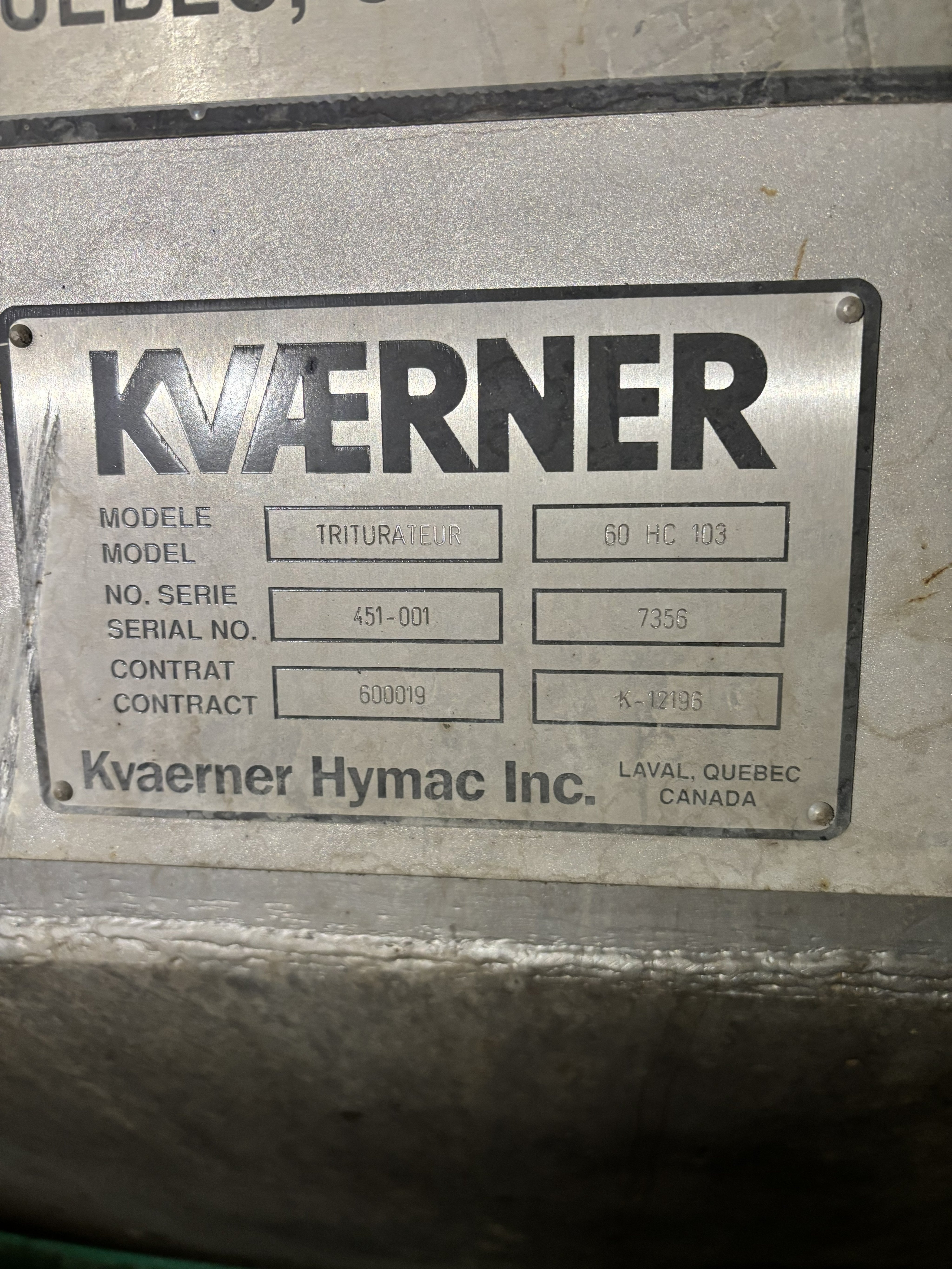1200 HP Kvaerner Hymac High Consistency Pulper