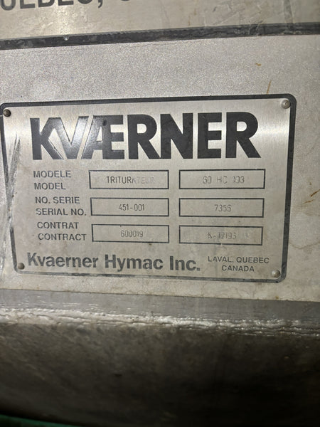 1200 HP Kvaerner Hymac High Consistency Pulper