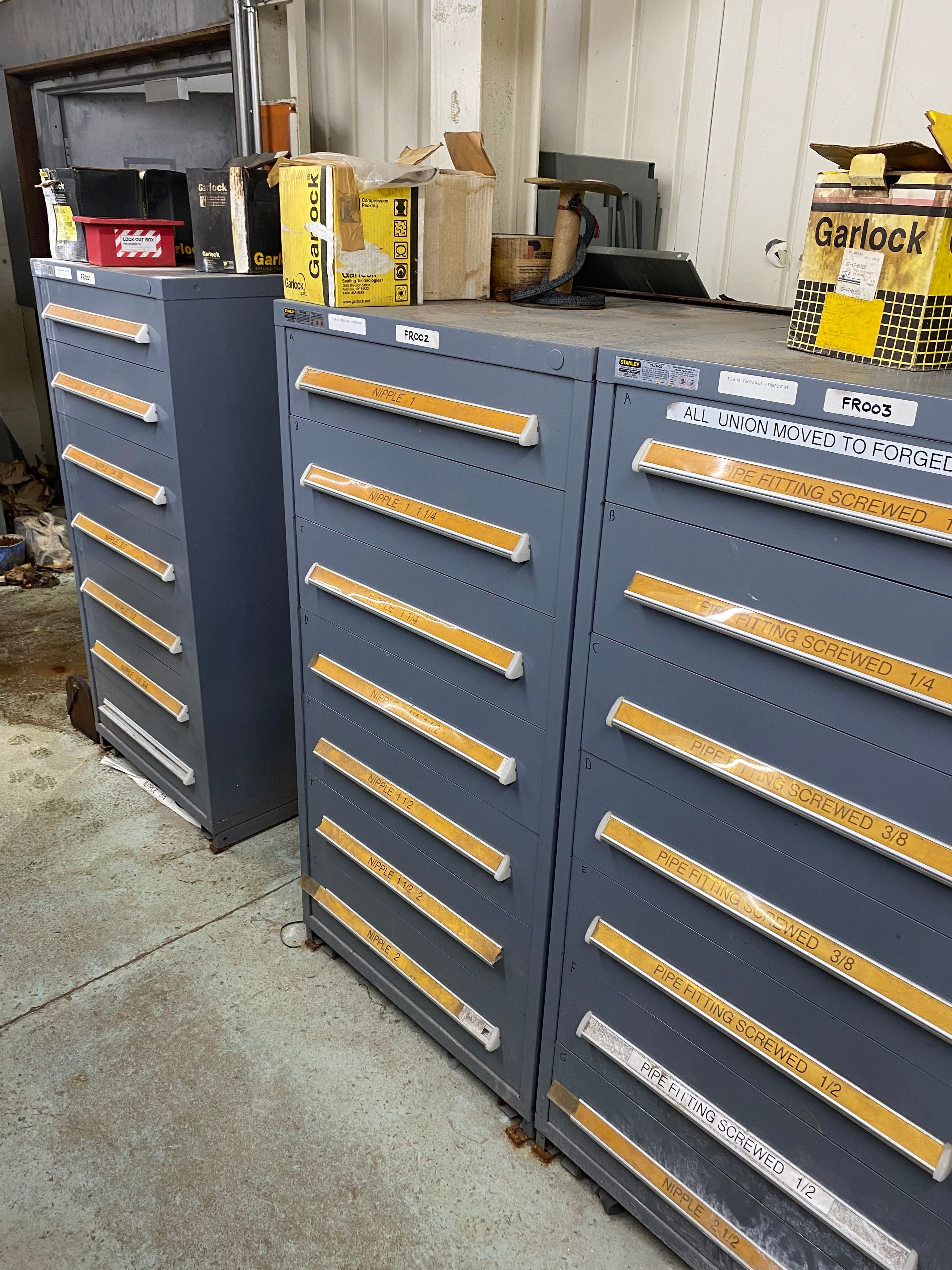 Parts Room with Cabinets and Fasteners