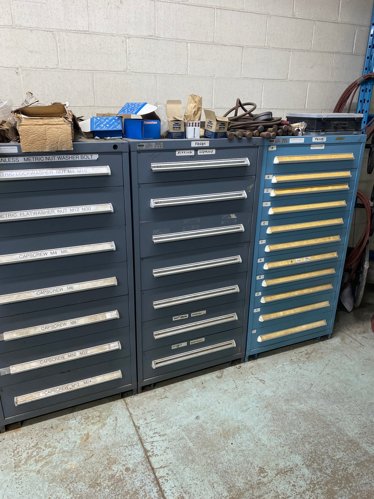 Parts Room with Cabinets and Fasteners