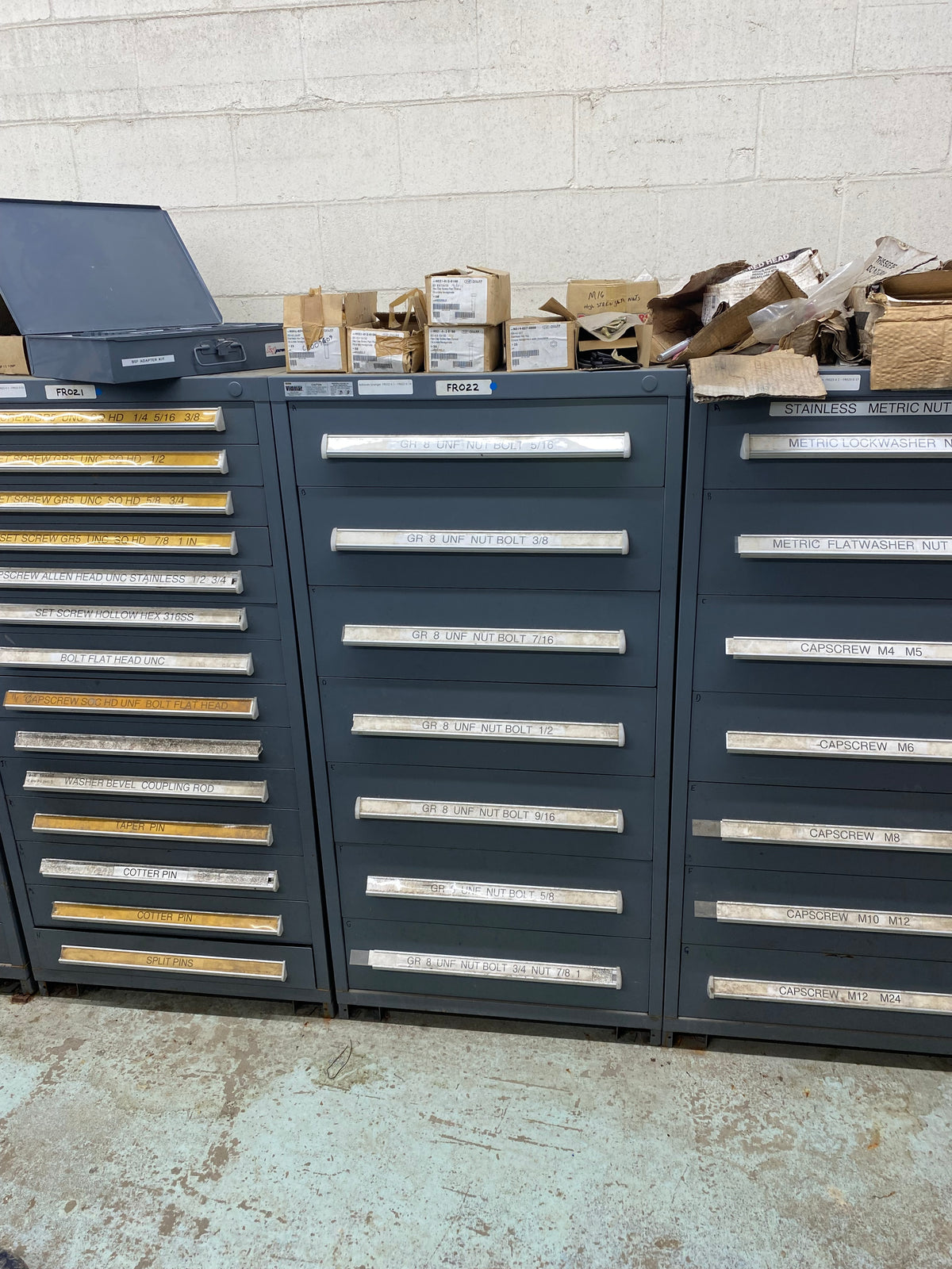 Parts Room with Cabinets and Fasteners