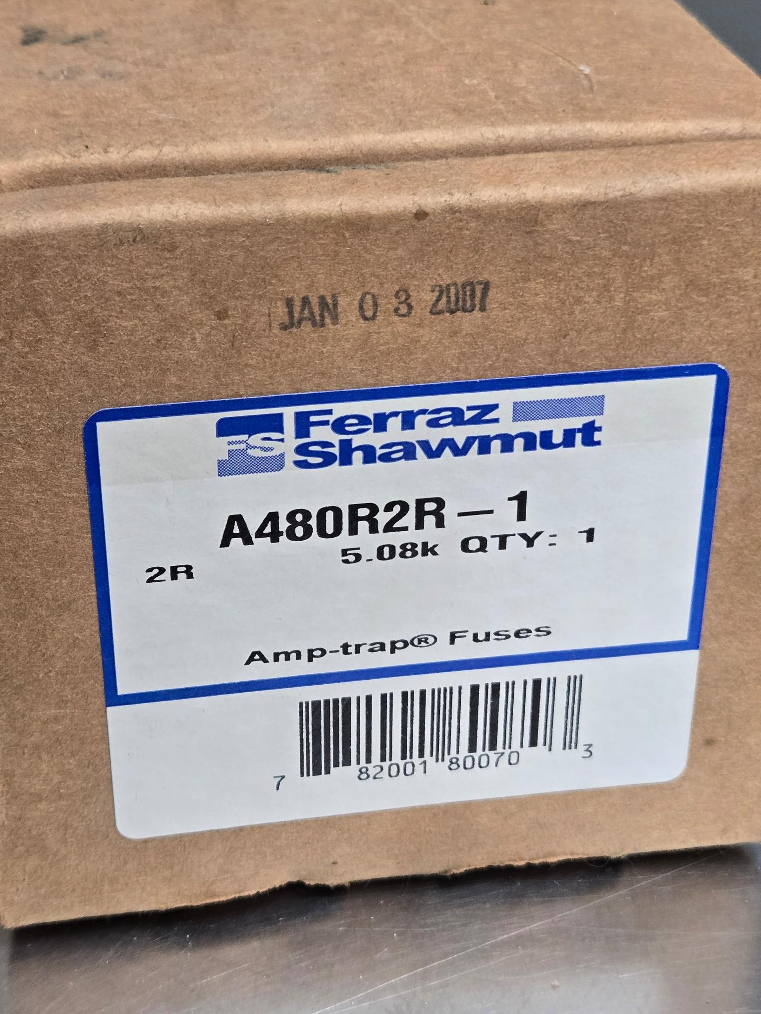 Ferraz Shawmut A480R2R-1 Amp-trap Current Limiting Fuse, 2400/4800 V 50/60 Hz - 5.5 kV - Interrupting Rating (Symmetrical): 65,000 A RMS - Minimum Interrupting Rating: 190 A RMS