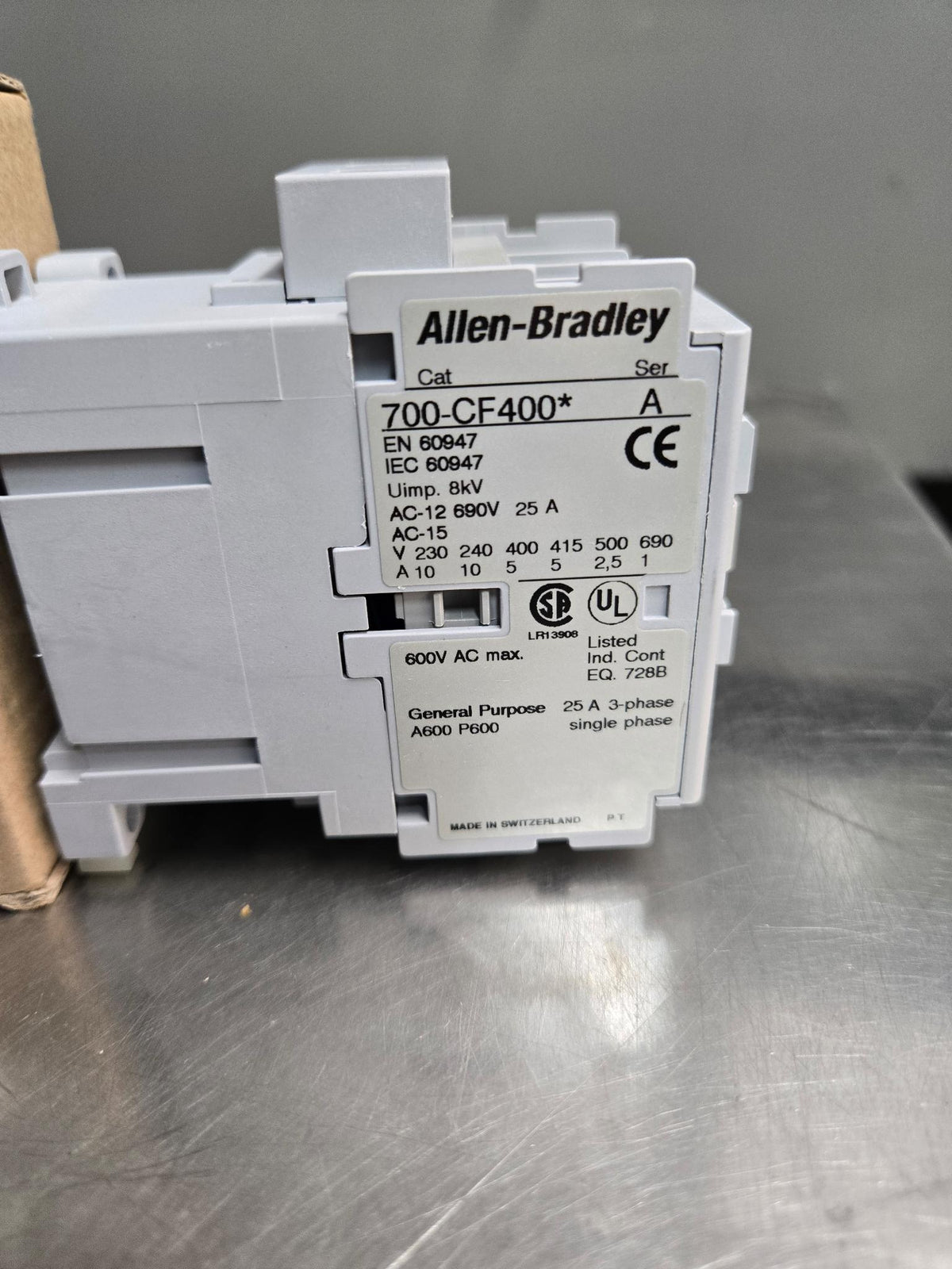 Allen-Bradley 700-CF400D Control Relay, 4 NO, 25 A, 110/120 V Coil - A - 110 V 50 Hz / 120 V 60 Hz - 600 V AC - AC-12 Rating: 690 V, 25 A