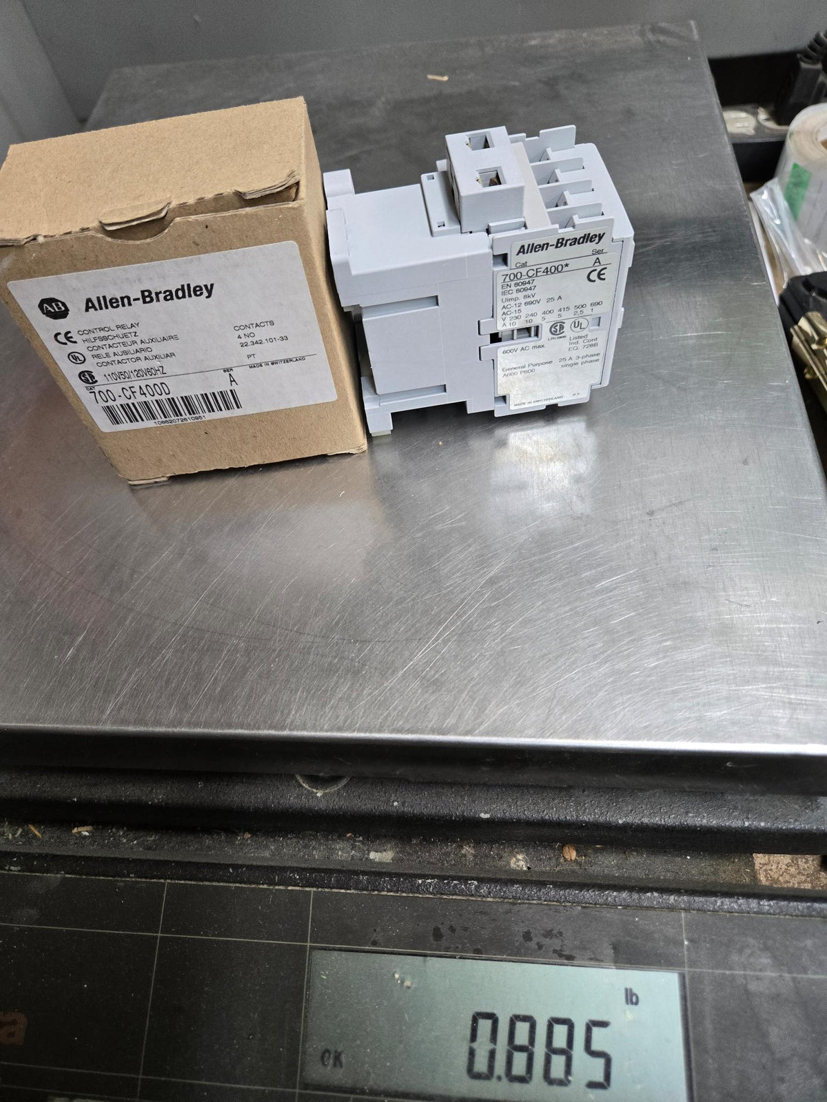 Allen-Bradley 700-CF400D Control Relay, 4 NO, 25 A, 110/120 V Coil - A - 110 V 50 Hz / 120 V 60 Hz - 600 V AC - AC-12 Rating: 690 V, 25 A