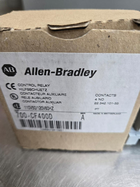 Allen-Bradley 700-CF400D Control Relay, 4 NO, 25 A, 110/120 V Coil - A - 110 V 50 Hz / 120 V 60 Hz - 600 V AC - AC-12 Rating: 690 V, 25 A
