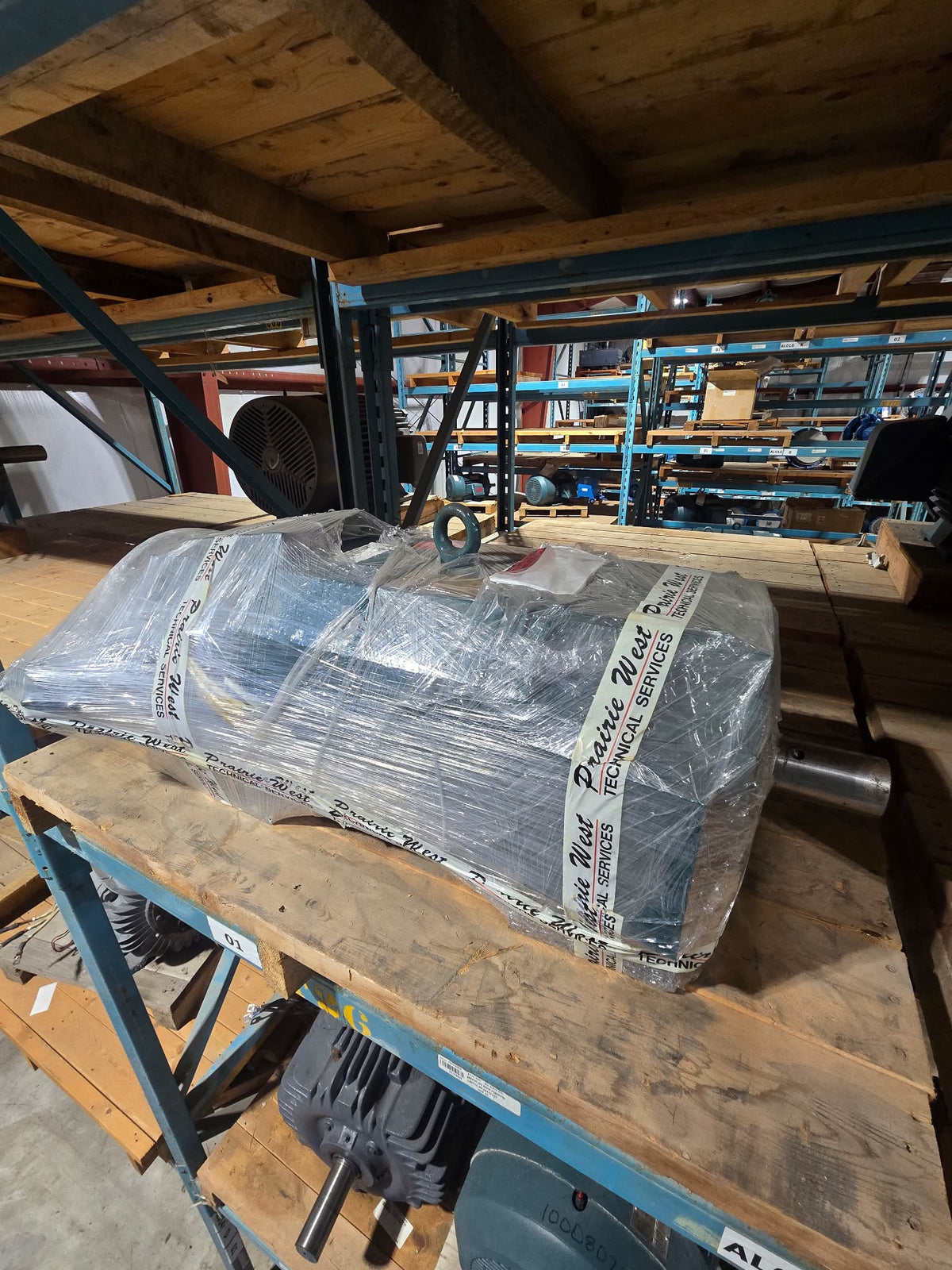 Reliance 60 HP HC2812ATC2 motor, wrapped overall view