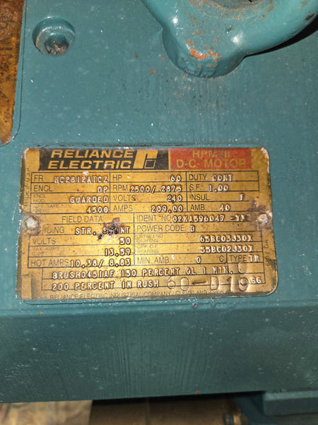 Reliance 60 HP HC2812ATCZ motor overall view