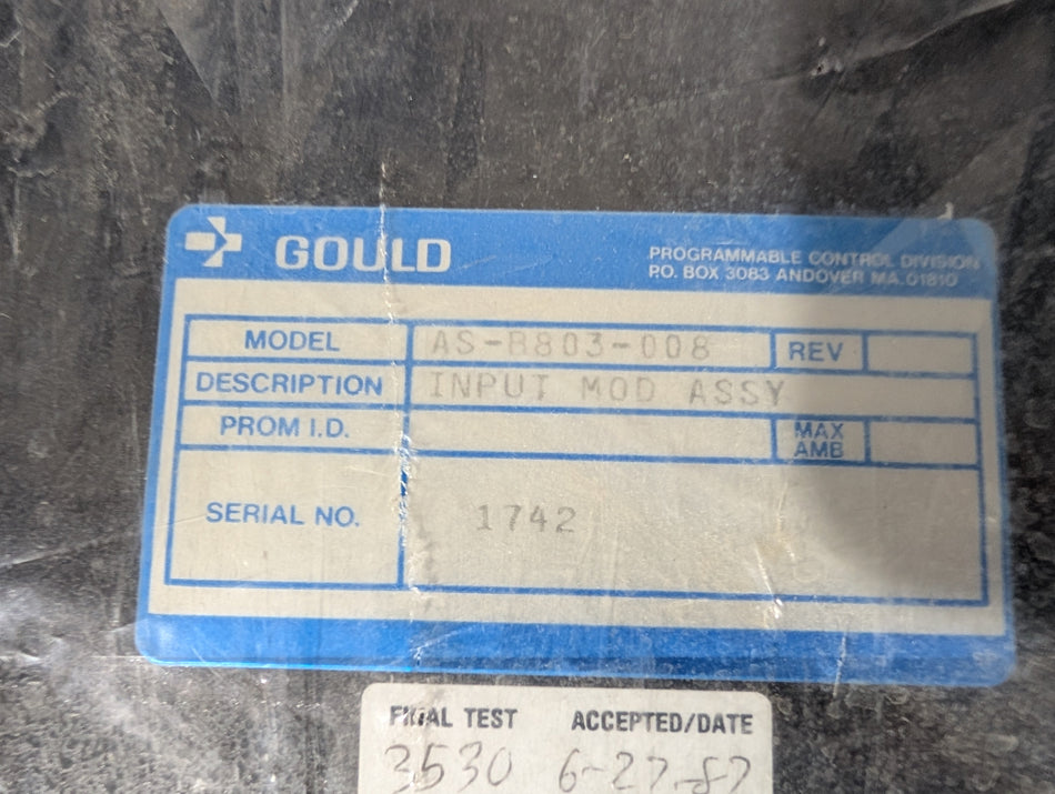 Modicon Gould AS-B803-008 Input Module 115VAC ASSY MODULE - Refurbished