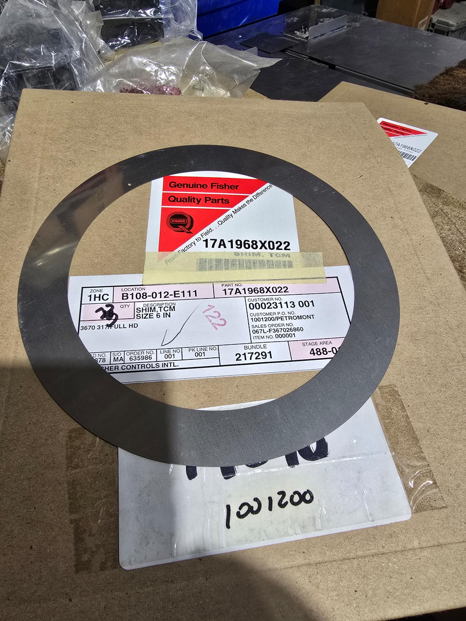 GENUINE FISHER 17A1968X022 6"SHIM TCM