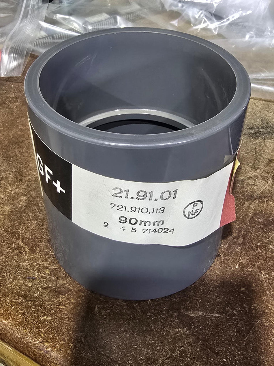 George Fischer 721.910.113 PVC I Socket Fusion Coupling 90mm, NW 80