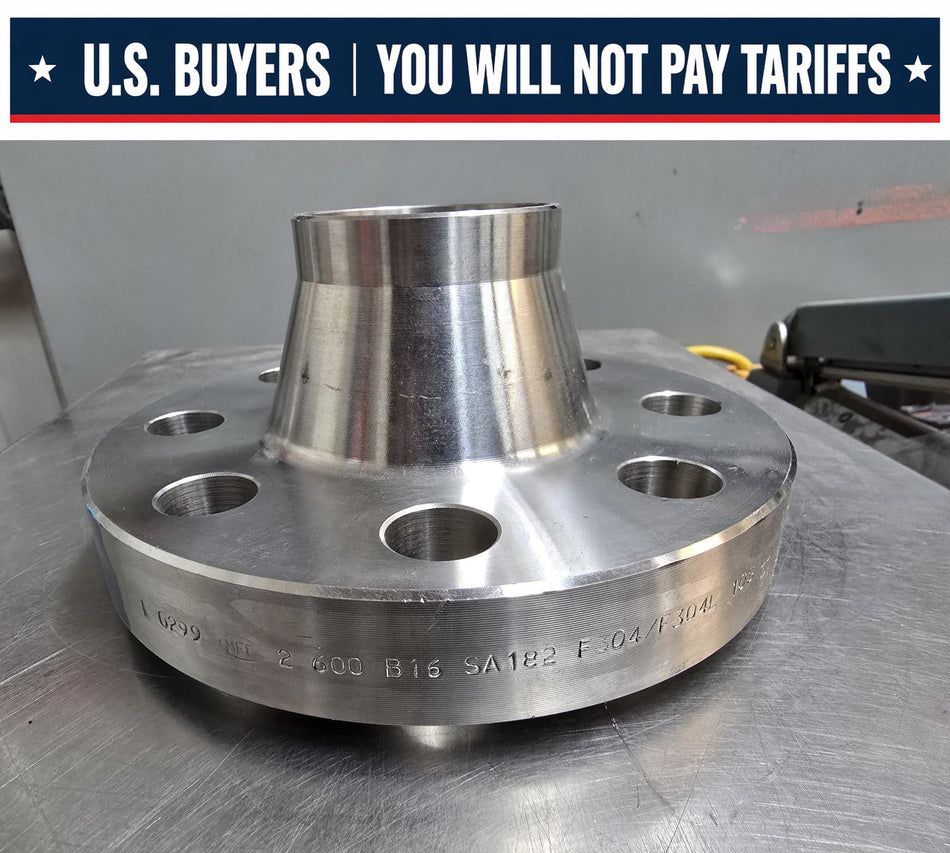 MFF Weld Neck Flange, 8 HOLE, 2 INCH,  Sch 10,  Class #600,  SS F304/F304L,  B16,  SA182,  441110  6299  ITALY