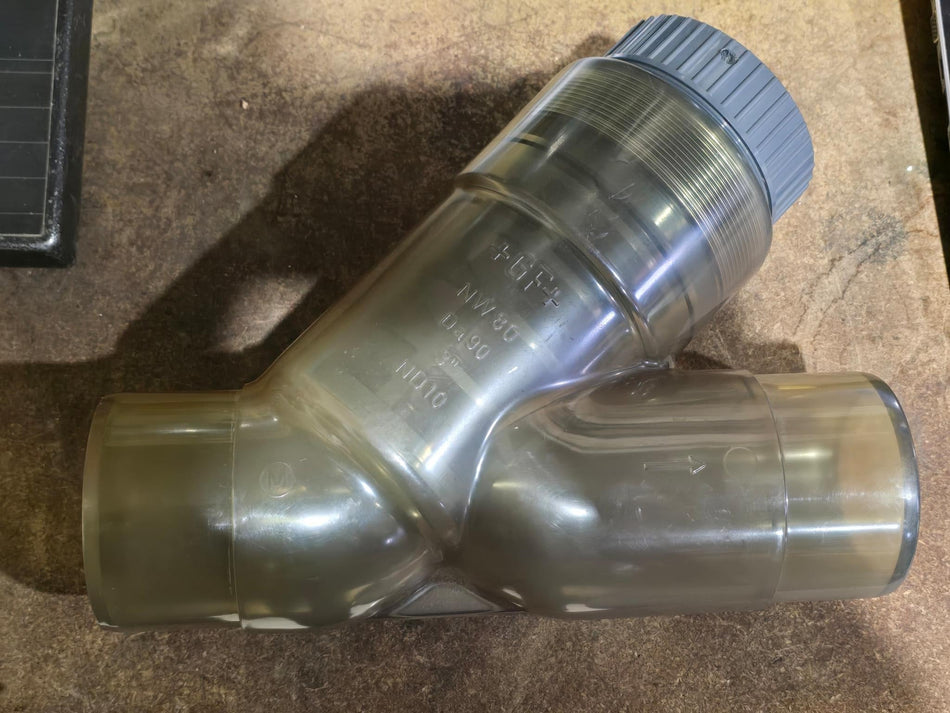 Georg Fischer 3" Y Strainer, Approx 7/8" Mesh, NW 80, Da 90, ND10