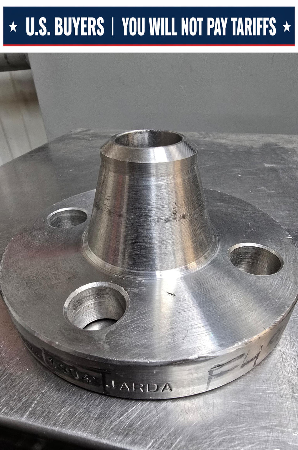 JARDA Weld Neck Flange,  1 INCH,  4 HOLE  Sch 80,  Class #300,  SS F304/F304L,  B16-5  SA/A182,  1904