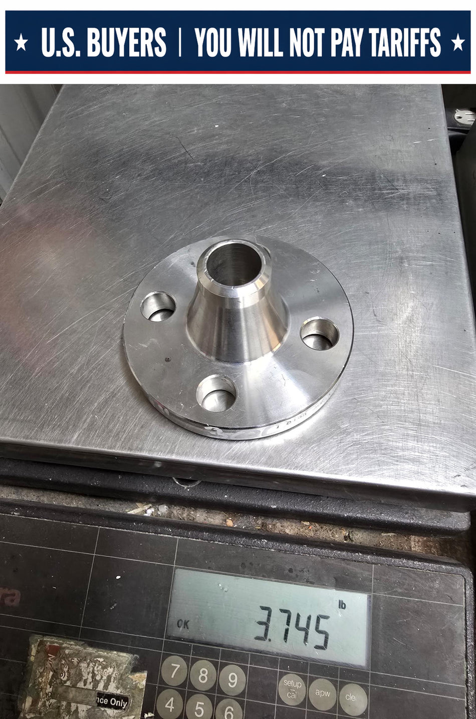 MFF Weld Neck Flange,  4 HOLE  1 INCH,  Sch 80,  Class #300,  SS F316/F316L,  B16,  SA182,  230830  0498  ITALY