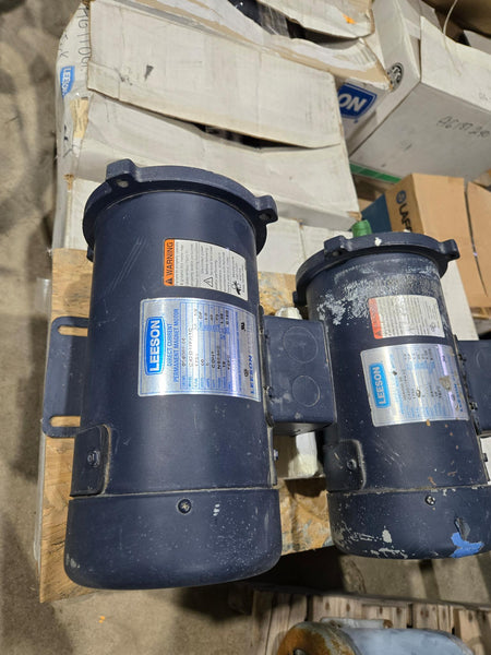 Leeson 90 VDC motor nameplates and storage condition