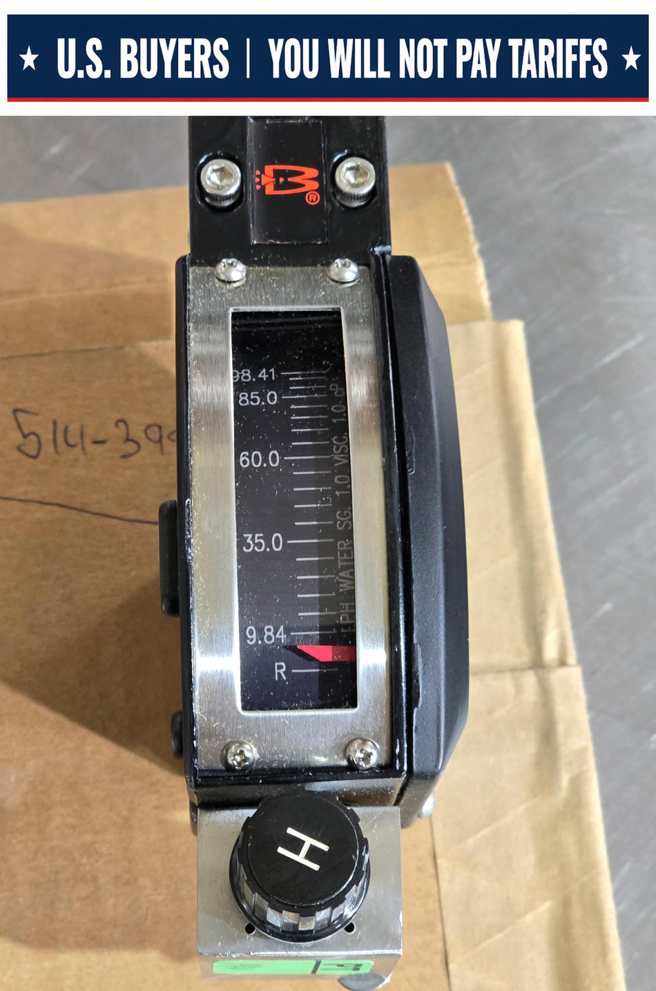 BROOKS Ar-Mite Low Flow Armored Flowmeter M/T 3750 A , MODEL: 3750A6ADJ1A1A, LIMITS:1500PSIG @ 400F