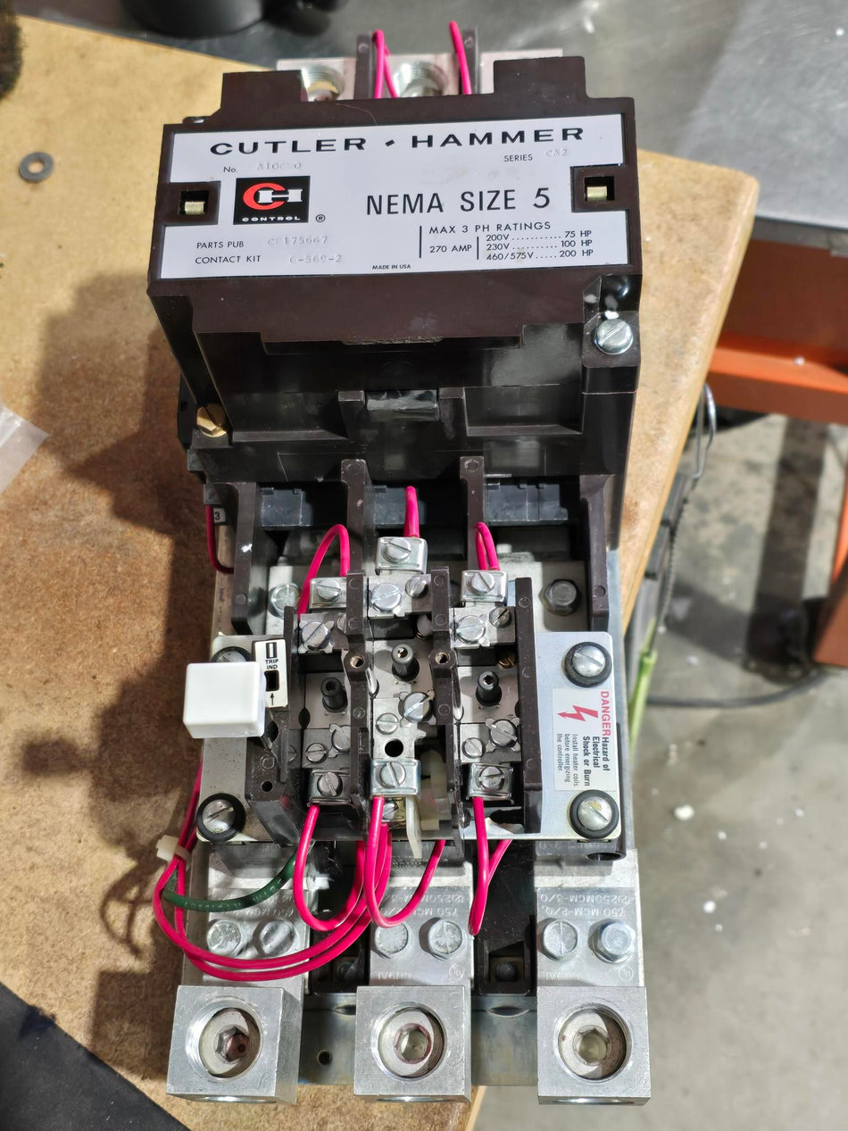 Cutler Hammer A10GNO,  Nema Size 5  Motor Starter, Series:CA2