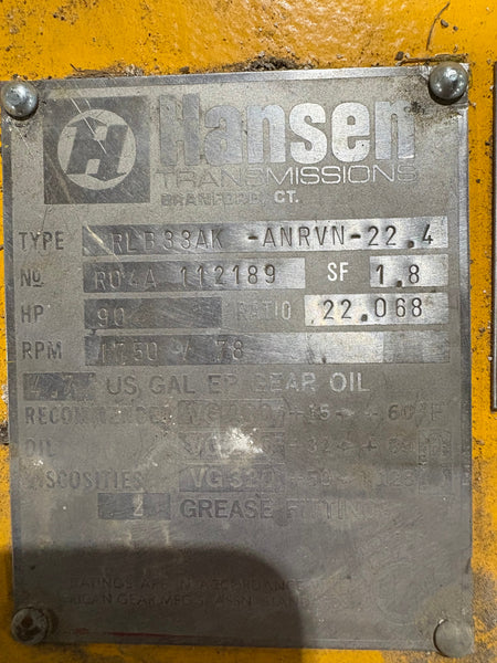 Hansen Inline Gearbox RLB33AL-ANRVN-22.4