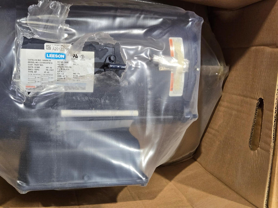 Leeson 10 HP - 208-230V- 1PH - 3500 RPM - FR 215T- TEFC - 140685.00