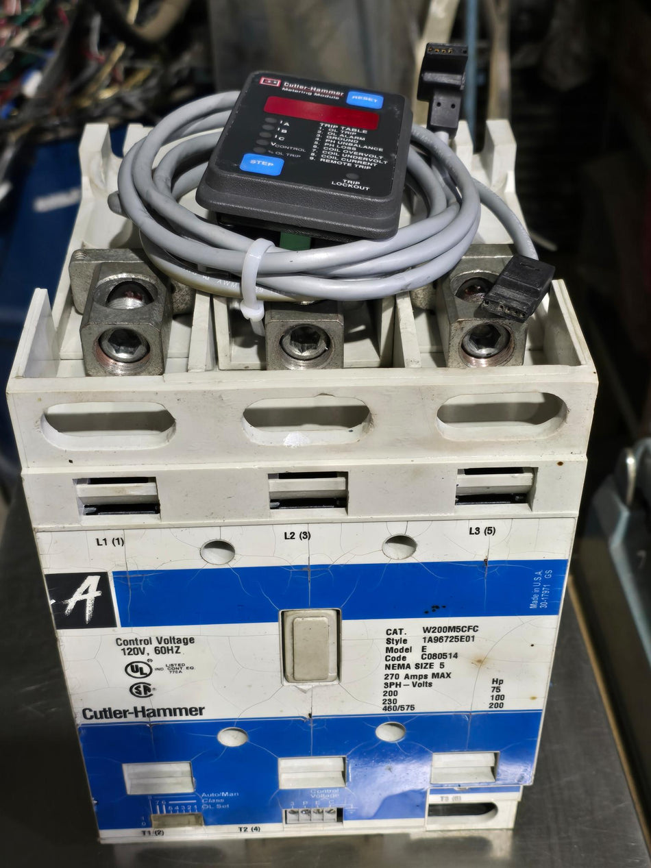 Eaton Cutler Hammer W200M5CFC Motor Starter (Includes CUTLER HAMMER 9996D14C01 METERING MODULE) (Used)
