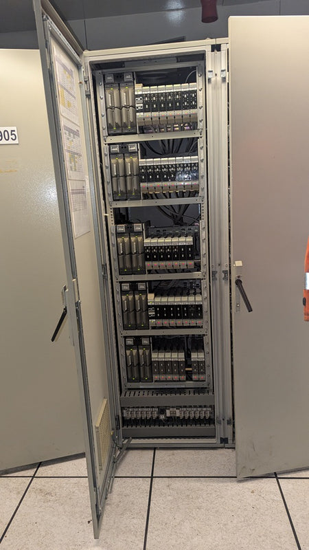 Seller-supplied original photograph 12: Foxboro DCS cabinet, representative of the 967-unit bulk package.