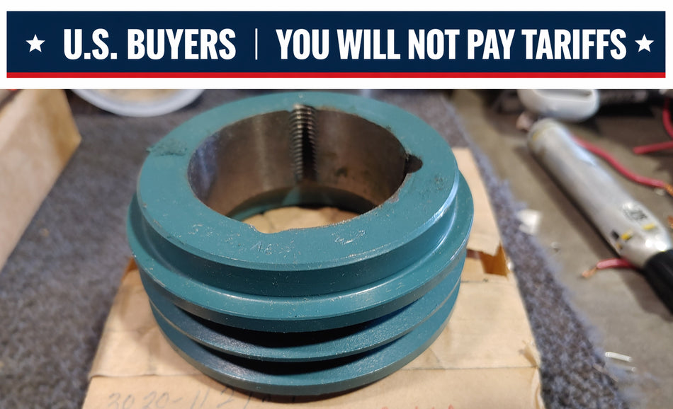 Dodge 2/3V3.65 VT-1610 112189 Bushing Bore V-Belt Pulley - 3V Belt Section, 2 Groove, 3.6 in Pitch Dia., 3.65 in O.D., Taper Lock Bushed, 1610 Series Bushing, Cast Iron Material