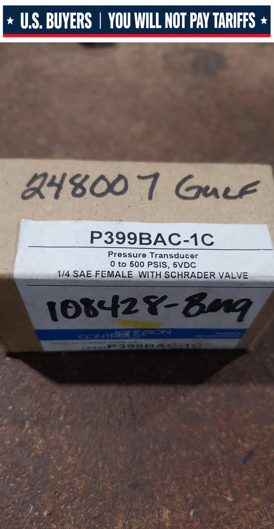 Johnson Controls P399BAC-1C Pressure Transducer